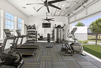 24/7 Fitness center with yoga lawn